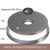 kompozitn poklop kruhov svtlost 1020mm s integrovanm inspeknm vkem, tda zaten C250 vodotsn, pachotsn nabz firma KRAFT Servis s.r.o., www.kompozitnipoklopy.cz