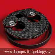 kompozitn poklop kruhov svtlost 900mm s integrovanmi inspeknmi vky, tda zaten B125, vodotsn, pachotsn nabz firma KRAFT Servis s.r.o., www.kompozitnipoklopy.cz