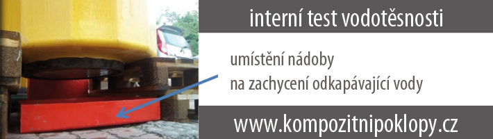 intern test vodotsnosti kompozitnch poklop, umstn ndoby na zachycen odkapvajc vody, www.kompozitnipoklopy.cz, KRAFT Servis s.r.o.